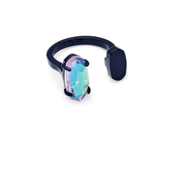 NWT Kendra Scott Pryde Ring Retired Indigo Dichroic & Navy Gunmetal SOLD OUT!! - Picture 5 of 12